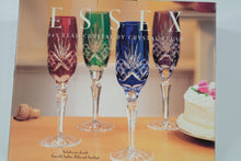 Load image into Gallery viewer, Essex Jewel-Tone Crystal Champagne Flute Set – Handcut Lead Crystal, Made in Hungary