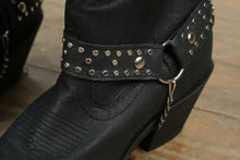 Load image into Gallery viewer, Shyanne Black Studded Slouchy Leather Boots – Women’s Size 8