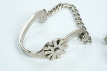 Load image into Gallery viewer, Western Chrome-Plated Decorative Spurs with Chains – Vintage Rodeo or Cowboy Decor