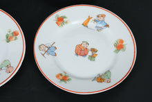 Load image into Gallery viewer, Vintage Rudolstadt Germany Child’s Porcelain Tea Set – 13 Pieces – Strawberry Border with Playful Children