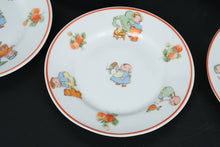 Load image into Gallery viewer, Vintage Rudolstadt Germany Child’s Porcelain Tea Set – 13 Pieces – Strawberry Border with Playful Children