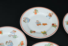 Load image into Gallery viewer, Vintage Rudolstadt Germany Child’s Porcelain Tea Set – 13 Pieces – Strawberry Border with Playful Children