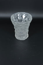 Load image into Gallery viewer, Art Deco Style Frosted Glass Pansy Vase – 6” Tall Floral Relief Design