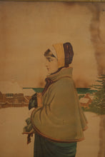 Load image into Gallery viewer, 19th Century Print of a Lady in Winter