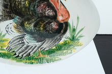 Load image into Gallery viewer, Strut and Serve – Italian Hand-Painted Turkey Platter with Lush Brushstrokes (20.5” Wide)