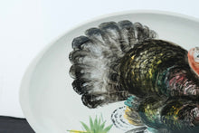 Load image into Gallery viewer, Strut and Serve – Italian Hand-Painted Turkey Platter with Lush Brushstrokes (20.5” Wide)