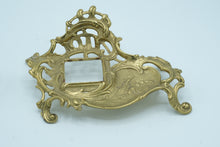 Load image into Gallery viewer, Art Nouveau Brass and Glass Inkwell Set- Virginia Metalcrafters