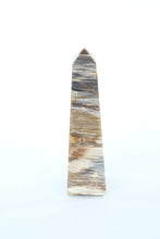 Load image into Gallery viewer, Rustic Earth-Toned Marble Obelisk – 6.5" Tall