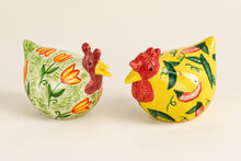 Load image into Gallery viewer, Vintage 1999 CBK Ltd Hand Painted Ceramic Chicken Hen Figurines Set of 2