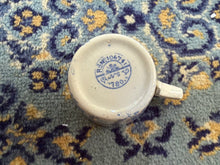 Load image into Gallery viewer, Antique British Blue Transferware Cup – Victorian Cottage Scene with Child & Cat, Rd No. 106741 (c. 1880s)
