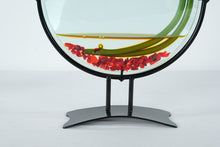 Load image into Gallery viewer, Contemporary Art Glass Vase Heliconia Flower CT Botanical Designs Studio Glass