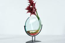 Load image into Gallery viewer, Contemporary Art Glass Vase Heliconia Flower CT Botanical Designs Studio Glass