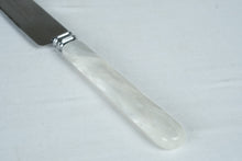 Load image into Gallery viewer, Cake Knife Sheffield England Stainless Steel Pearl Handle 13 Inch Serrated Blade