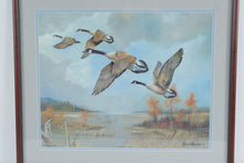 Load image into Gallery viewer, Ruane Manning Canadian Geese Vintage 1993 Framed Wildlife Art Print 26 x 22