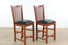 Load image into Gallery viewer, Pair of Canal Dover Hill House Collection Amish Counter Height Bar Stools with Real Leather Seats