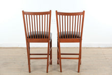 Load image into Gallery viewer, Pair of Canal Dover Hill House Collection Amish Counter Height Bar Stools with Real Leather Seats