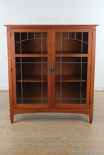 Load image into Gallery viewer, Canal Dover Hill House Solid Cherry Display Cabinet with Leaded Glass Doors