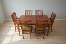 Load image into Gallery viewer, Canal Dover Hill House Amish Cherry Dining Set with 8 Leather Chairs, 2 Leaves and Table Pads