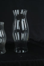 Load image into Gallery viewer, Clear Glass Hurricane Vases with Curved Silhouette, Set of Two Graduated Sizes