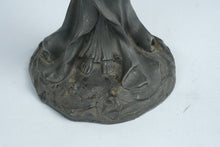Load image into Gallery viewer, Antique Style Figural Metal Candelabra Woman Holding Three Light Candle Holder Art Nouveau