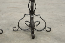 Load image into Gallery viewer, Wrought Iron Floor Candlesticks Pair Spanish Revival Scrollwork 34 27