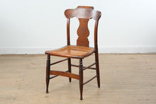 Load image into Gallery viewer, Antique Wood Cane Seat Side Chair with Shaped Crest Rail and Splat