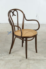 Load image into Gallery viewer, Bentwood Cane Seat Arm Chair Vienna Style Café Dining Chair