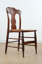 Load image into Gallery viewer, Antique Wood Cane Seat Side Chair with Shaped Crest Rail and Splat