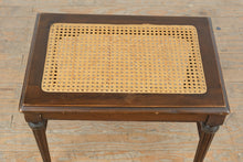 Load image into Gallery viewer, Traditional Cane Top Bench Stool with Wood Frame