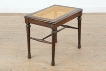Load image into Gallery viewer, Traditional Cane Top Bench Stool with Wood Frame