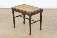 Load image into Gallery viewer, Traditional Cane Top Bench Stool with Wood Frame