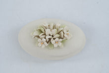 Load image into Gallery viewer, Capodimonte Porcelain Floral Trinket Box White Bisque Applied Flowers