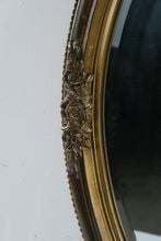 Load image into Gallery viewer, Carolina Mirror Company Oval Beveled Wall Mirror Floral Gold Bronze 33 Inch