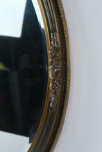 Load image into Gallery viewer, Carolina Mirror Company Oval Beveled Wall Mirror Floral Gold Bronze 33 Inch