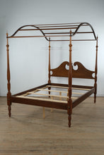Load image into Gallery viewer, Caroline Paige Solid Wood Full Size Canopy Poster Bed with Arched Crown