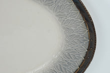 Load image into Gallery viewer, Fitz & Floyd “Carrington” Large Oval Serving Platter – Embossed Leaf Border – 17.5" x 13"