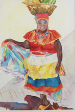 Load image into Gallery viewer, Carrying a Fruit Basket - Watercolor by B Varcisco