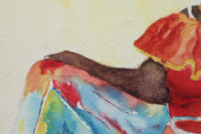 Load image into Gallery viewer, Carrying a Fruit Basket - Watercolor by B Varcisco