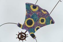 Load image into Gallery viewer, Whimsical Girl Doing Cartwheel Metal Sculpture Folk Art Sunflower 42 Inch