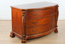 Load image into Gallery viewer, Traditional Solid Cherry Serpentine Front Dresser Chest with Carved Details