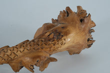 Load image into Gallery viewer, Hand-Carved Wooden Dragon Sculpture – Natural Root Carving Folk Art (13.5” Long)