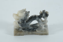 Load image into Gallery viewer, Hand-Carved Soapstone Dragon Sculpture – Chinese Mythical Creature Figurine on Base (3.5”)