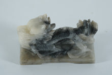 Load image into Gallery viewer, Hand-Carved Soapstone Dragon Sculpture – Chinese Mythical Creature Figurine on Base (3.5”)