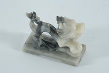 Load image into Gallery viewer, Hand-Carved Soapstone Dragon Sculpture – Chinese Mythical Creature Figurine on Base (3.5”)