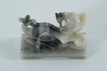 Load image into Gallery viewer, Hand-Carved Soapstone Dragon Sculpture – Chinese Mythical Creature Figurine on Base (3.5”)
