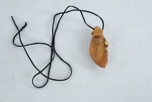 Load image into Gallery viewer, Hand-Carved Folk Art Wooden Pendant Necklace (Abstract Form)