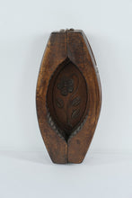 Load image into Gallery viewer, Antique Carved Wooden Butter Mold or Press – Folk Art Floral Design – 11" Tall