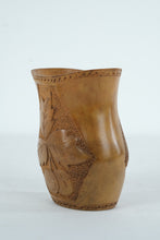 Load image into Gallery viewer, Hand-Carved Wooden Vessel with Leaf and Fruit Motif