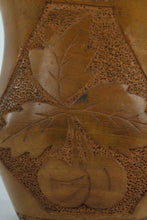 Load image into Gallery viewer, Hand-Carved Wooden Vessel with Leaf and Fruit Motif