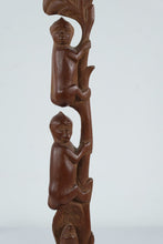 Load image into Gallery viewer, Hand Carved Wood Monkey Tree Sculpture Folk Art Figure 14 Inch